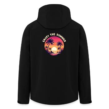 Genießen Sie den Sommer - Recycelte Männer Softshell-Jacke von Stanley/Stella - Schwarz - Hinten - AI Model Male 185 light (185cm)