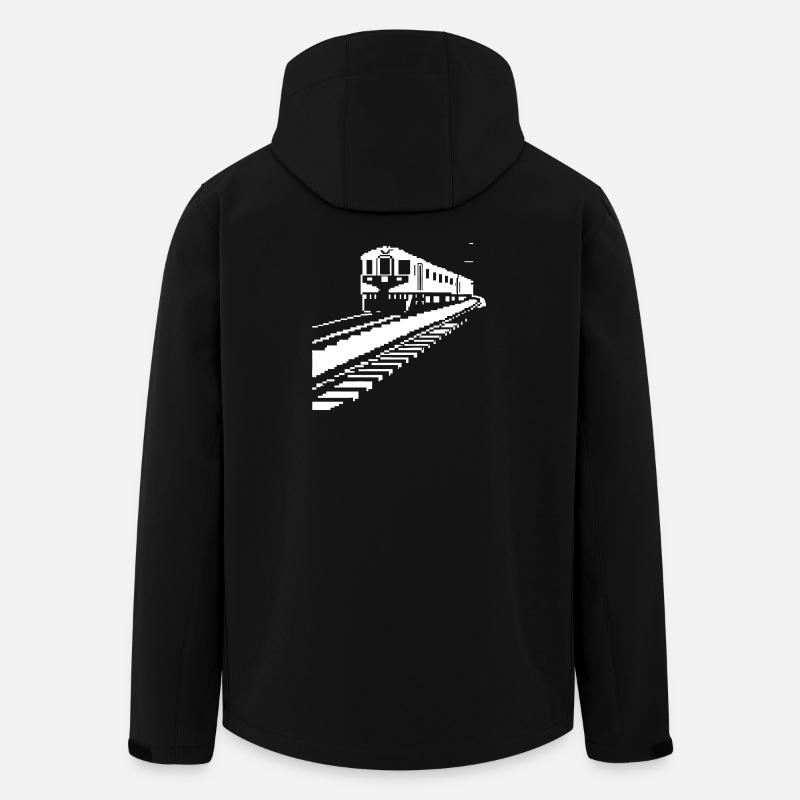 Eisenbahn Pixelkunst - Recycelte Männer Softshell-Jacke von Stanley/Stella - Schwarz