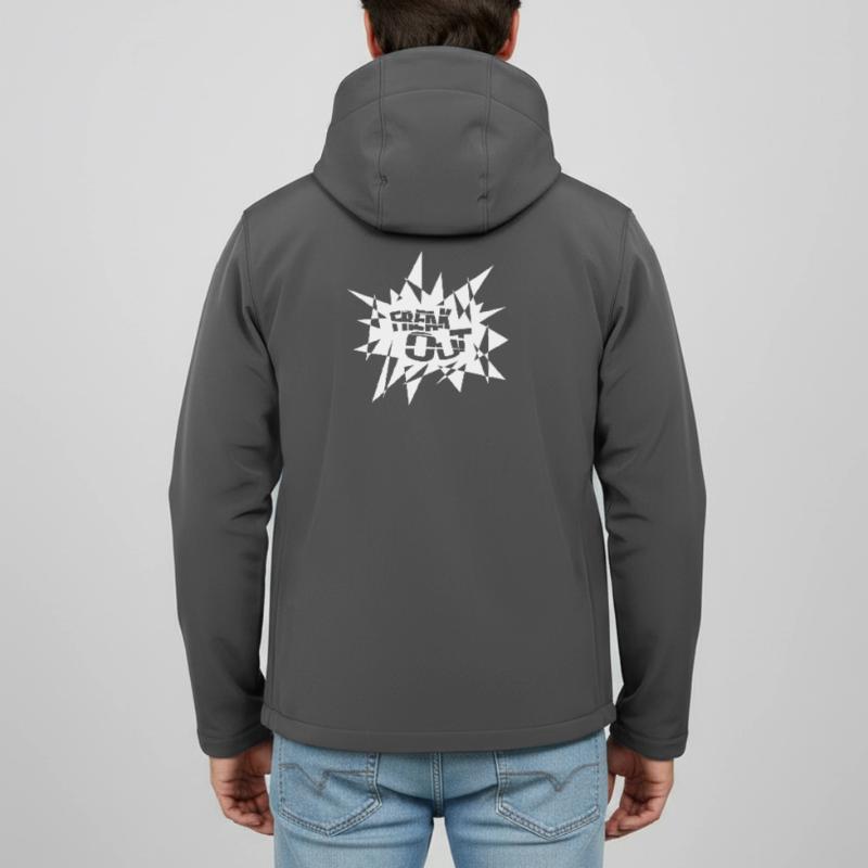 Angular Explosion Burst Text Men’s Recycled Softshell Jacket Discoverer by Stanley/Stella