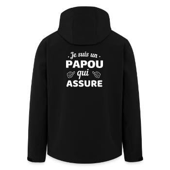 Je suis un papi qui assure - Veste softshell homme en polyester recyclé Stanley/Stella - noir - Dos - AI Model Male 185 light (185cm)
