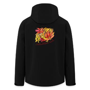 Soul Blossoms Joy - Sonja Ariel von Staden - Men’s Recycled Softshell Jacket by Stanley/Stella - black - Back - AI Model Male 185 light (185cm)