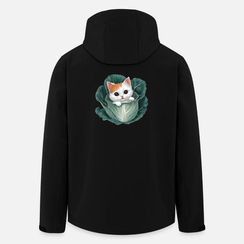 Kätzchen lugt aus Kohlblatt - Recycelte Männer Softshell-Jacke von Stanley/Stella - Schwarz