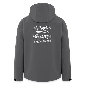 My Teacher greatly Inspires me. - Men’s Recycled Softshell Jacket by Stanley/Stella - anthracite - Back - AI Model Male 185 light (185cm)
