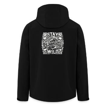 Stay Wild Biker Motorcycle Club MC - Recycelte Männer Softshell-Jacke von Stanley/Stella - Schwarz - Hinten - AI Model Male 185 light (185cm)