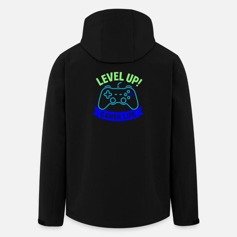 Level Up Gamer Leben Controller - Recycelte Männer Softshell-Jacke von Stanley/Stella - Schwarz