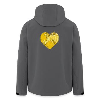Aimer l’Europe : carte jaune de l’Europe dans un cœur - Veste softshell homme en polyester recyclé Stanley/Stella - noir - Dos - AI Model Male 185 light (185cm)