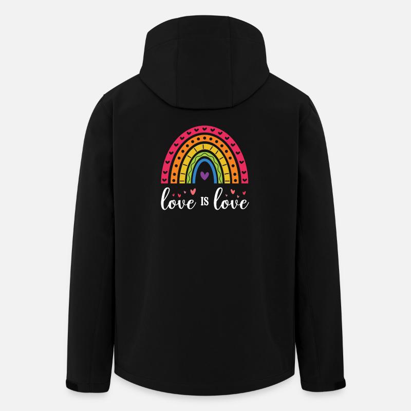 LGBT Pride Month - Love is Love - Men’s Recycled Softshell Jacket by Stanley/Stella - black