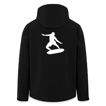 Surfer Silhouette Wellenreiten minimalistisch - Recycelte Männer Softshell-Jacke von Stanley/Stella - Schwarz - Hinten - AI Model Male 185 light (185cm)