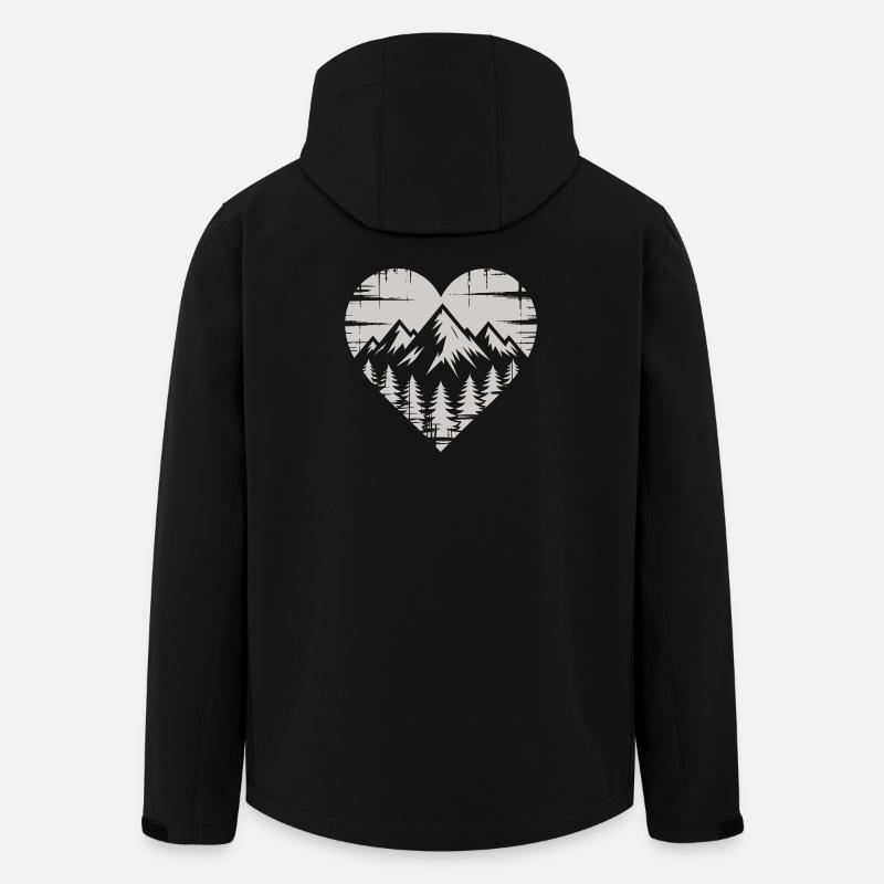 Mountain Scenery Heart Design - Men’s Recycled Softshell Jacket by Stanley/Stella - black