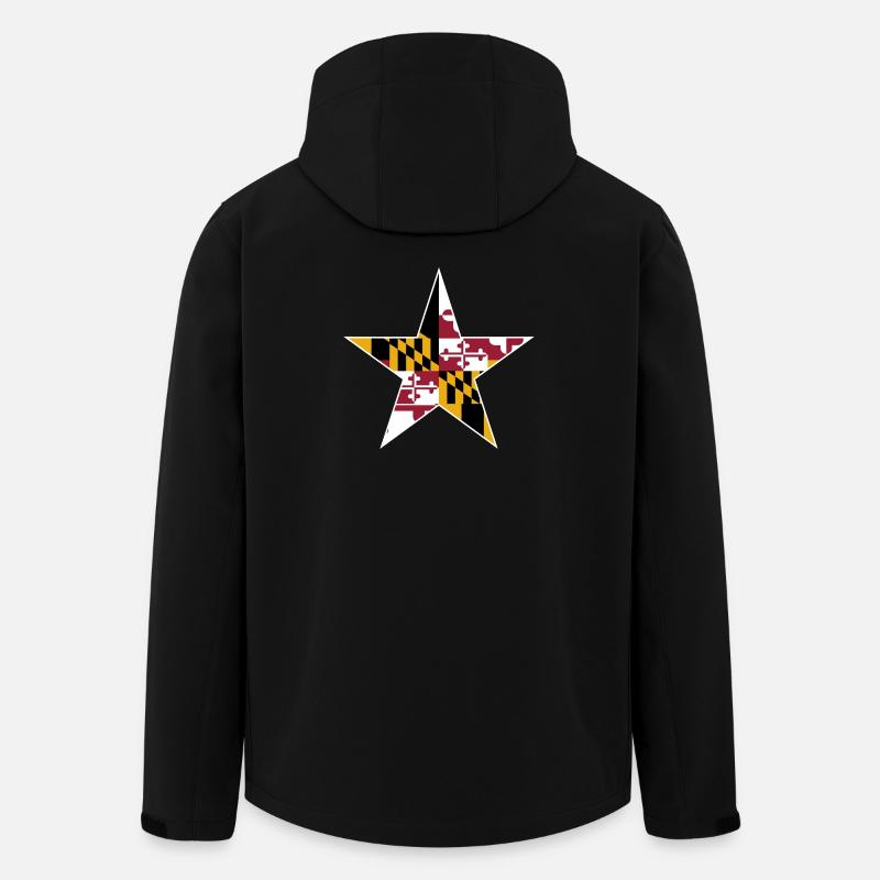 Maryland Flag Star Design - Men’s Recycled Softshell Jacket by Stanley/Stella - black