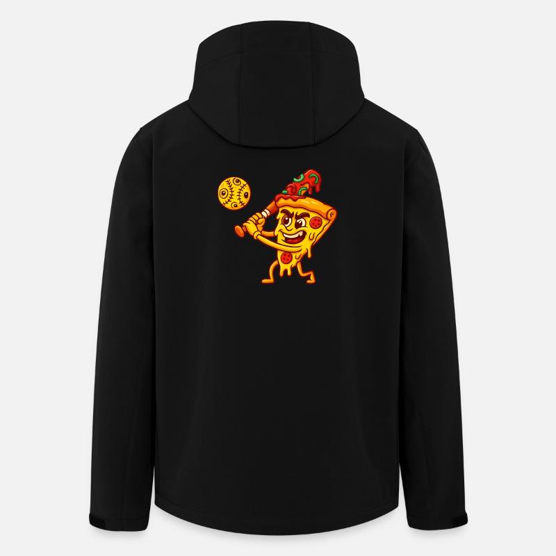 Pizzastück Baseballspieler Cartoon Design - Recycelte Männer Softshell-Jacke von Stanley/Stella - Schwarz