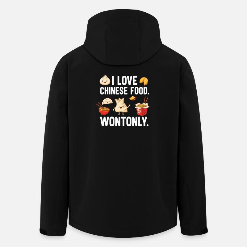 Whimsical Chinese Food Love Design - Men’s Recycled Softshell Jacket by Stanley/Stella - black