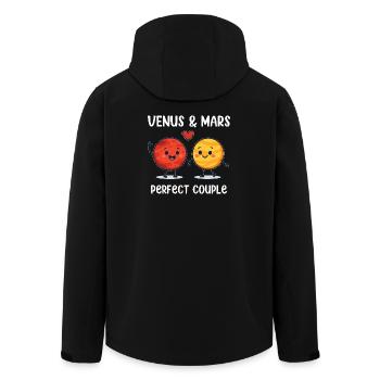 Venus & Mars Perfect Couple Love Design - Recycelte Männer Softshell-Jacke von Stanley/Stella - Schwarz - Hinten - AI Model Male 185 light (185cm)