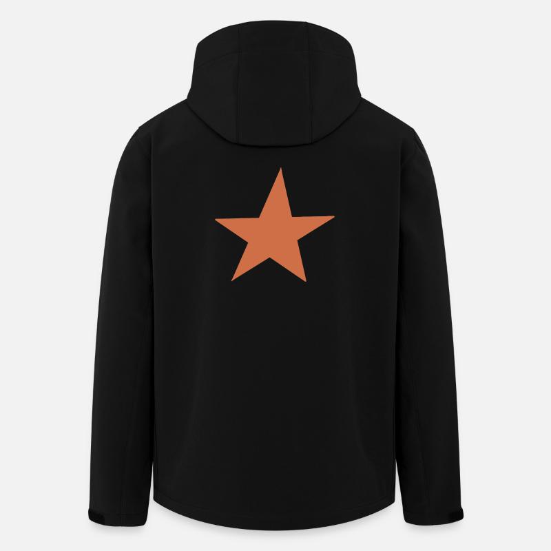 Orangenes Sternen-Design  - Recycelte Männer Softshell-Jacke von Stanley/Stella - Schwarz