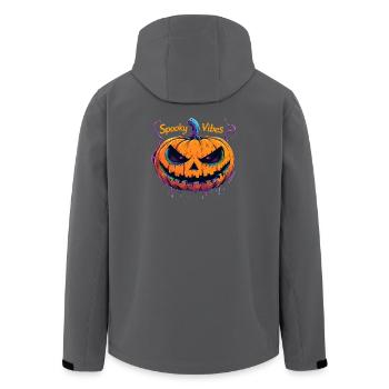 Spooky Vibes Citrouille Electrique - Dark Pumpkin  - Veste softshell homme en polyester recyclé Stanley/Stella - noir - Dos - AI Model Male 185 light (185cm)