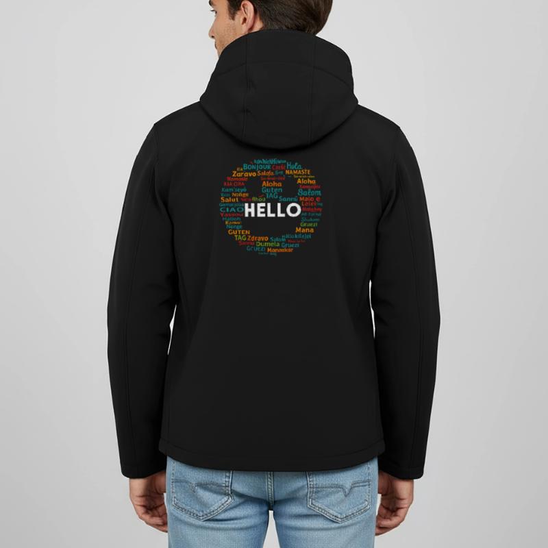 Beginnen Sie mit Hello Different World Language Learning Recycelte Männer Softshell-Jacke Discoverer von Stanley/Stella