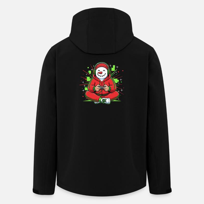 Snowman Gamer Christmas Winter - Recycelte Männer Softshell-Jacke von Stanley/Stella - Schwarz
