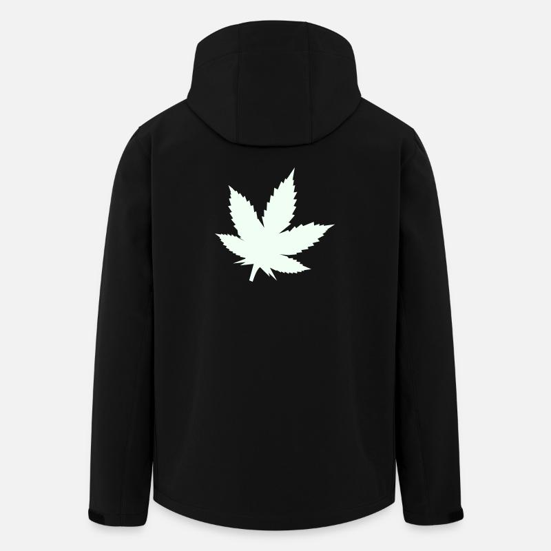 Cannabis Leaf Silhouette Mint - Men’s Recycled Softshell Jacket by Stanley/Stella - black