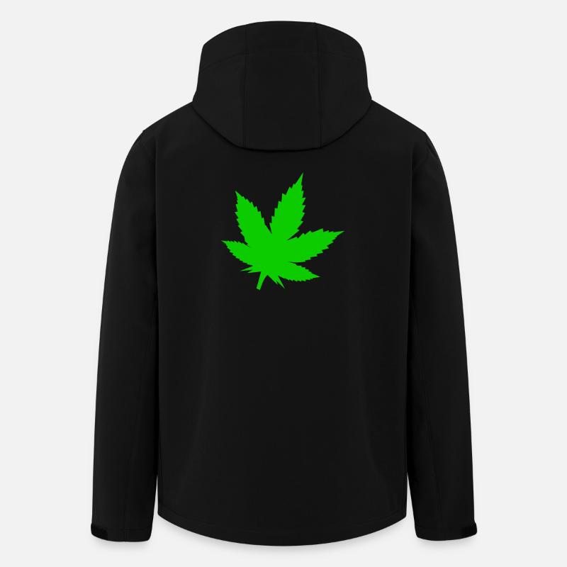 Silhouette de feuille verte - Veste softshell homme en polyester recyclé Stanley/Stella - noir