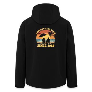 Jahrestag der gegenseitigen Belästigung seit 1989 - Recycelte Männer Softshell-Jacke von Stanley/Stella - Schwarz - Hinten - AI Model Male 185 light (185cm)