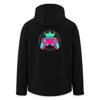 Controller Krone Neon Minimal Zocker Art - Men’s Recycled Softshell Jacket by Stanley/Stella - black - Back - AI Model Male 185 light (185cm)