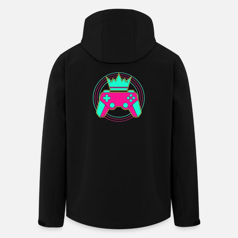 Manette Krone Neon Minimal Zocker Art - Veste softshell homme en polyester recyclé Stanley/Stella - noir