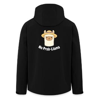 No Prob Lama Llama Cartoon - Recycelte Männer Softshell-Jacke von Stanley/Stella - Schwarz - Hinten - AI Model Male 185 light (185cm)
