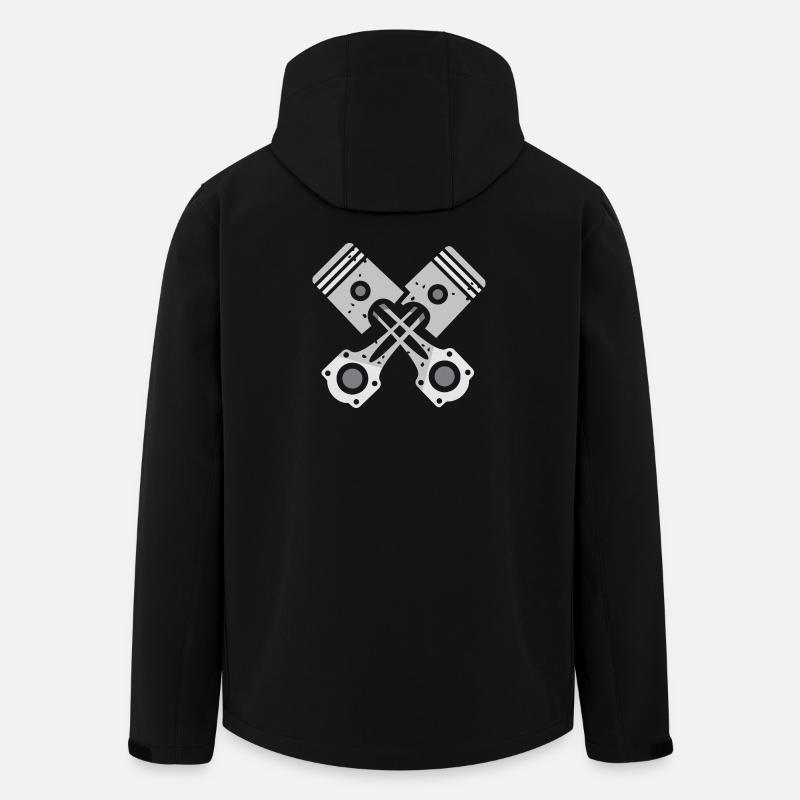 Gekreuzte Kolben Grau Mechaniker Design - Recycelte Männer Softshell-Jacke von Stanley/Stella - Schwarz
