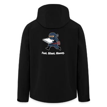Livraison de pizza Ninja – Fast Cheese Joy - Veste softshell homme en polyester recyclé Stanley/Stella - noir - Dos - AI Model Male 185 light (185cm)