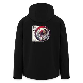 Japanische Weisheit - Lächeln lohnt sich - Recycelte Männer Softshell-Jacke von Stanley/Stella - Schwarz - Hinten - AI Model Male 185 light (185cm)