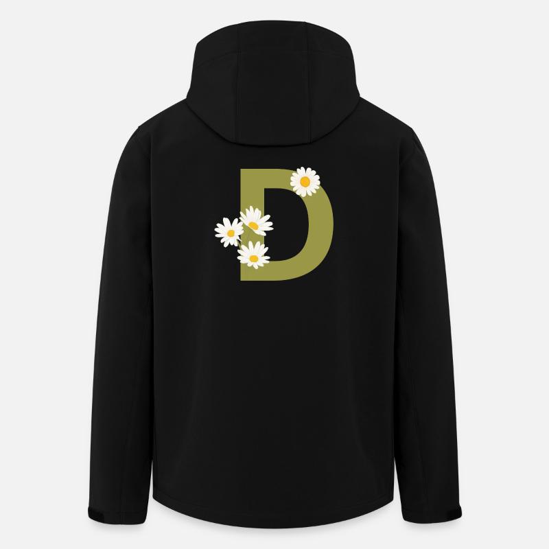 Buchstabe d Grüne Gänseblümchen - Recycelte Männer Softshell-Jacke von Stanley/Stella - Schwarz