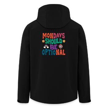 Mondays should be optional - Men’s Recycled Softshell Jacket by Stanley/Stella - black - Back - AI Model Male 185 light (185cm)