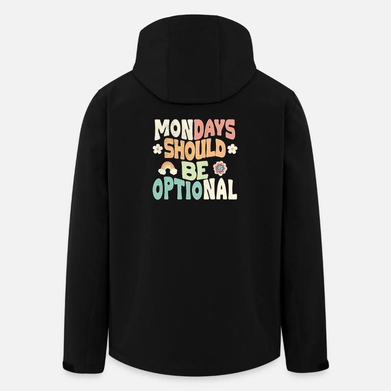 Les lundis devraient être optionnels - Veste softshell homme en polyester recyclé Stanley/Stella - noir