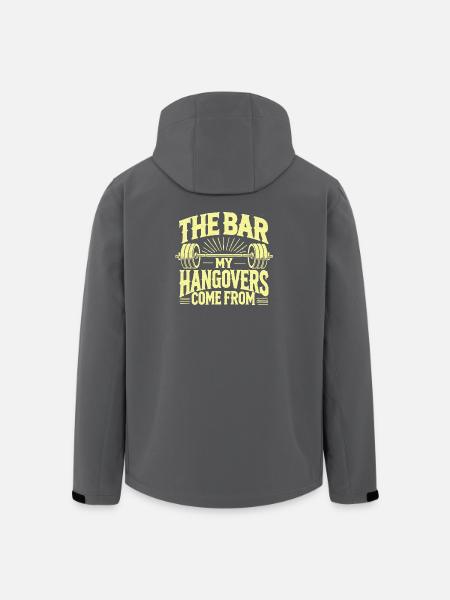 Funny Gym Bar Bodybuilding Gift - Men’s Recycled Softshell Jacket by Stanley/Stella - black