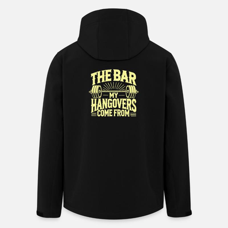 Funny Gym Bar Bodybuilding Gift - Men’s Recycled Softshell Jacket by Stanley/Stella - black