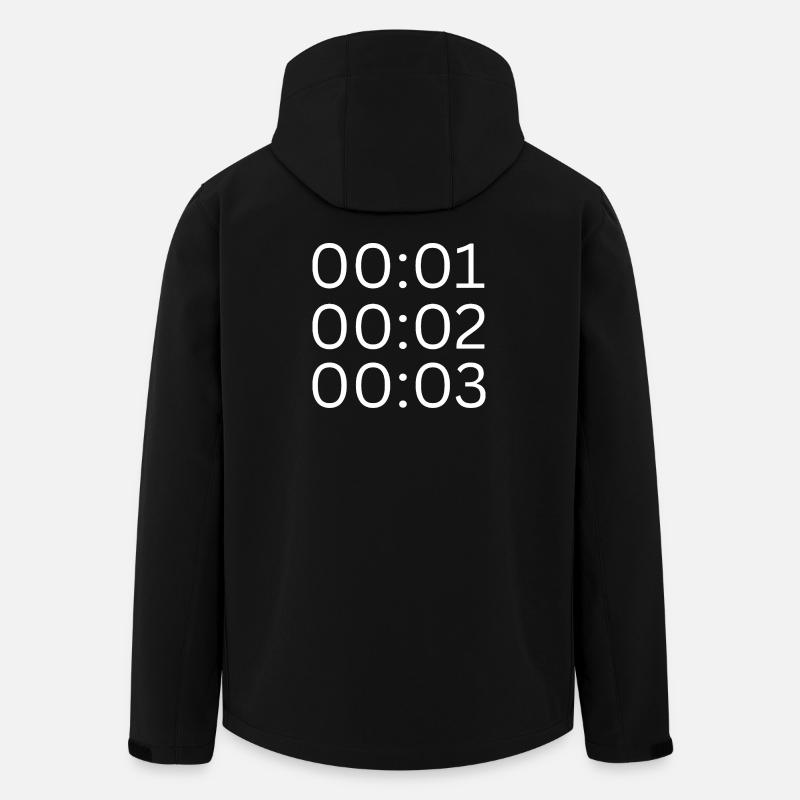 00:01 00:02 00:03 blanc - Veste softshell homme en polyester recyclé Stanley/Stella - noir