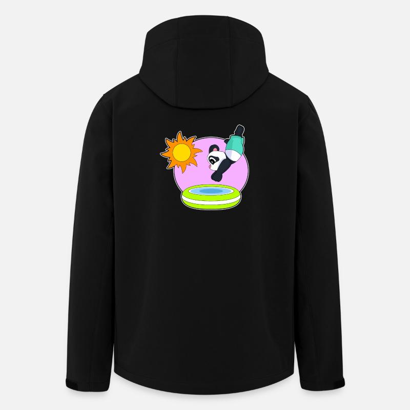 Panda Schwimmen Pool Sommer - Recycelte Männer Softshell-Jacke von Stanley/Stella - Schwarz