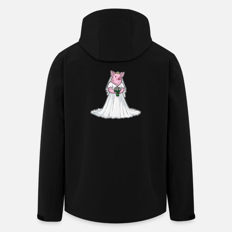 Schwein Braut Blumenstrauß Hochzeit - Recycelte Männer Softshell-Jacke von Stanley/Stella - Schwarz
