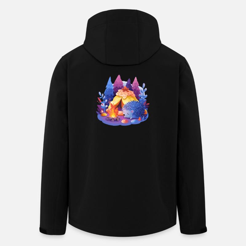 Schlafender Igel am Lagerfeuer - Recycelte Männer Softshell-Jacke von Stanley/Stella - Schwarz