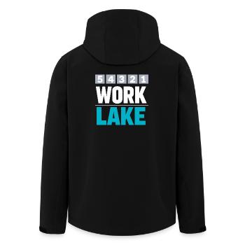 Compte à rebours du week-end du lac vers les journées en mer - Veste softshell homme en polyester recyclé Stanley/Stella - noir - Dos - AI Model Male 185 light (185cm)