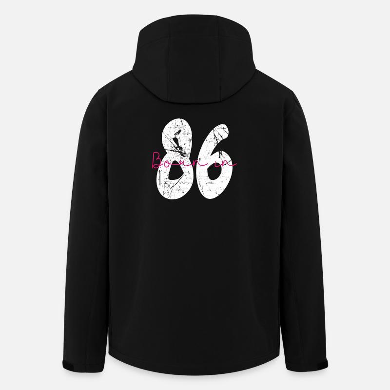 Born in 86 Neon Retro - Recycelte Männer Softshell-Jacke von Stanley/Stella - Schwarz