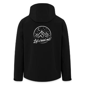 Berge Backpack Abenteuer Shirt - Recycelte Männer Softshell-Jacke von Stanley/Stella - Schwarz - Hinten - AI Model Male 185 light (185cm)