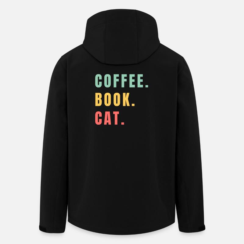 COFFEE BOOK CAT - Men’s Recycled Softshell Jacket by Stanley/Stella - black