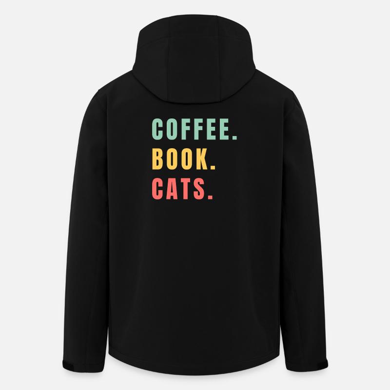 COFFEE BOOK CATS - Men’s Recycled Softshell Jacket by Stanley/Stella - black