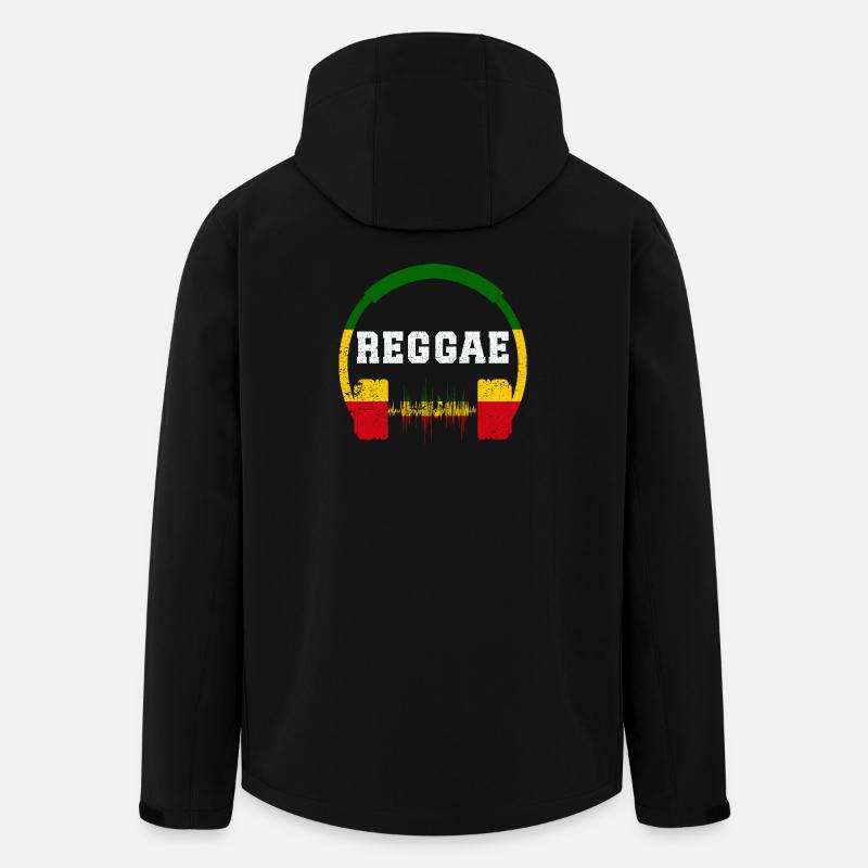 Conception des ondes casques reggae - Veste softshell homme en polyester recyclé Stanley/Stella - noir