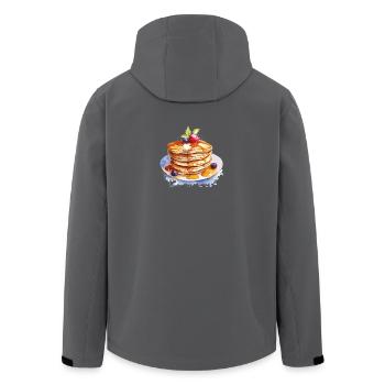 Wasserfarbene Pfannkuchen mit Sirup - Recycelte Männer Softshell-Jacke von Stanley/Stella - Anthrazit - Hinten - AI Model Male 185 light (185cm)