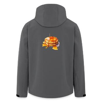 Syrup Pancake Stack - Men’s Recycled Softshell Jacket by Stanley/Stella - black - Back - AI Model Male 185 light (185cm)