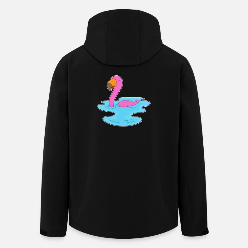 Flamingo Schwimmen - Recycelte Männer Softshell-Jacke von Stanley/Stella - Schwarz