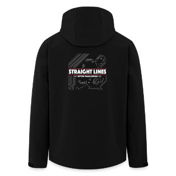Gerade Linien statt Kurven - Recycelte Männer Softshell-Jacke von Stanley/Stella - Schwarz - Hinten - AI Model Male 185 light (185cm)