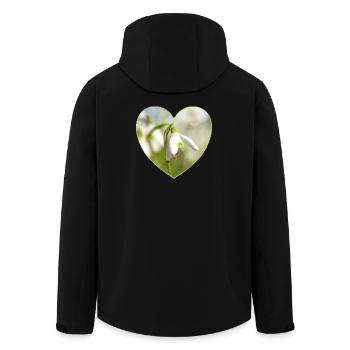 Schneeglöckchen Herzdesign - Recycelte Männer Softshell-Jacke von Stanley/Stella - Schwarz - Hinten - AI Model Male 185 light (185cm)